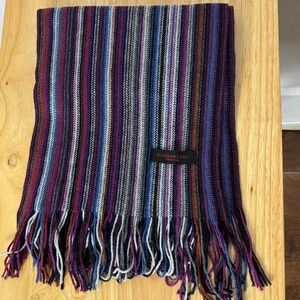 BARBAROSSA Multi Colored fringe scarf Made in Italy 10x72 Soft scarf